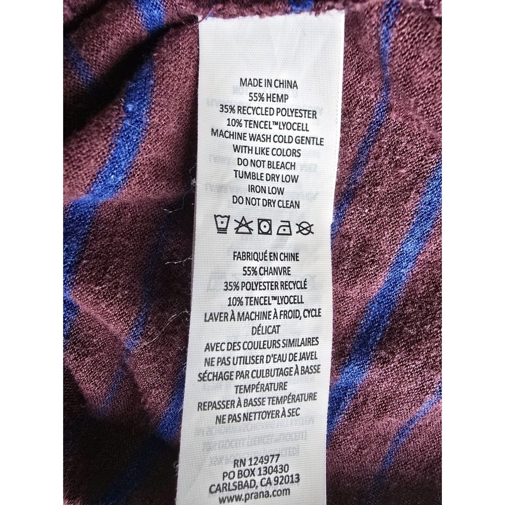 Prana Women's Colorful Stripe Rolled Short Sleeve Hem Cozy Up Tee Shirt Medium M - Picture 7 of 7